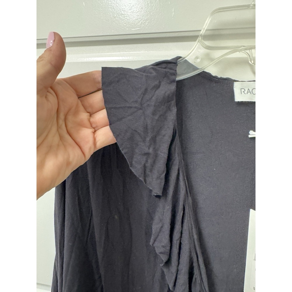 Rachel Zoe Women Black Nicole Ruffled V-Neck Body Suit XL EKB100 NWT - Picture 7 of 14